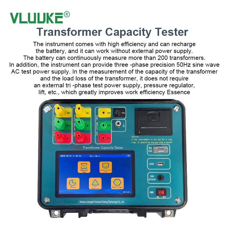 Transformer load and No-load Loss Tester Capacity and Characteristic Testing Device with Short-circuit Impedance Detection