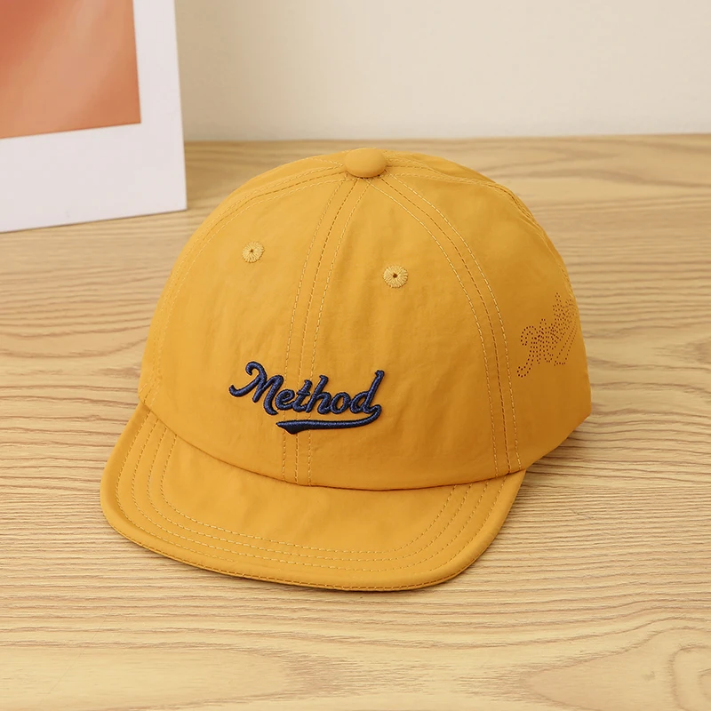Method American-style bold embroidery quick-dry soft brimmed children's baseball cap with side ventilation mesh for casual sport view 2