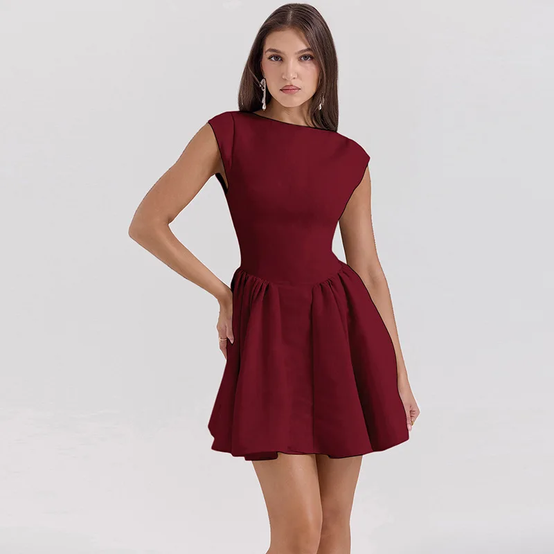 

New Women'S Fashionable French Sexy Backless Waist Cinching Lace Up Dress