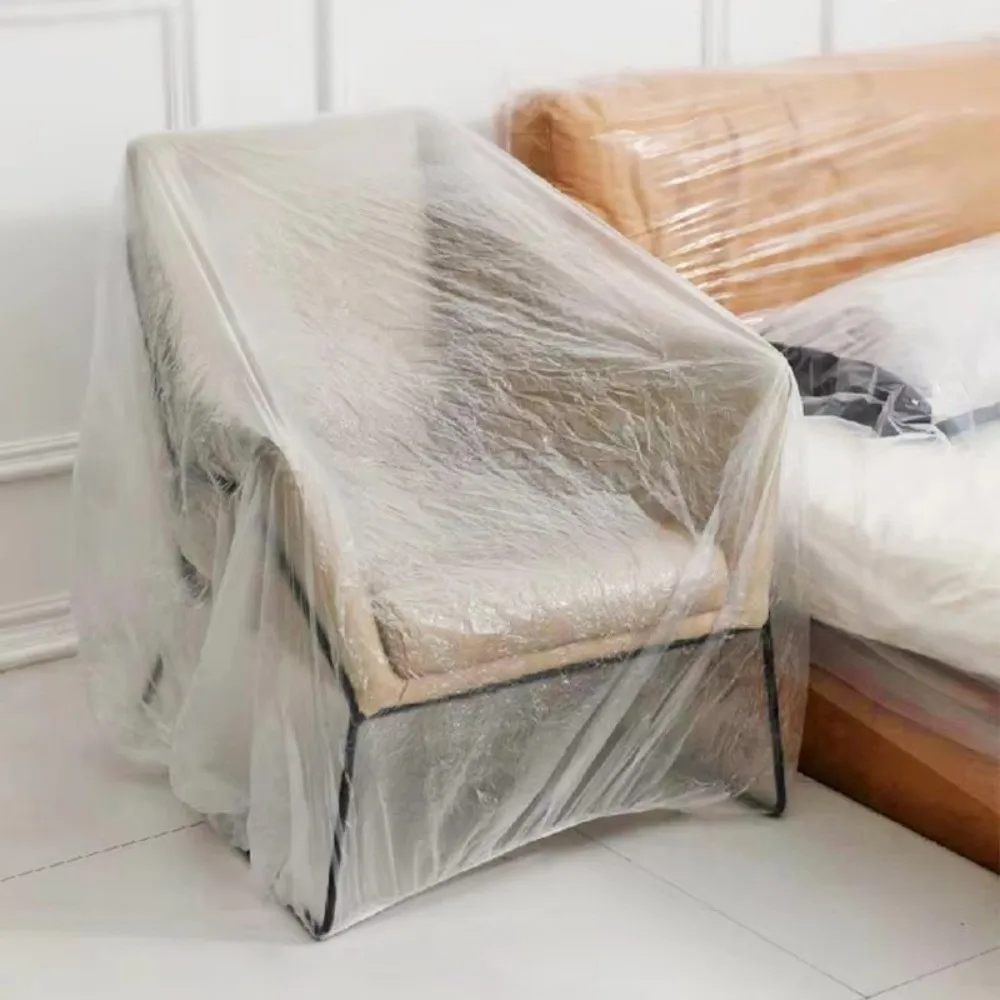 Transparent Disposable Dust Covers Elastic Drawstring Dust-proof Cover Large Size All Wrapped Protector Cover