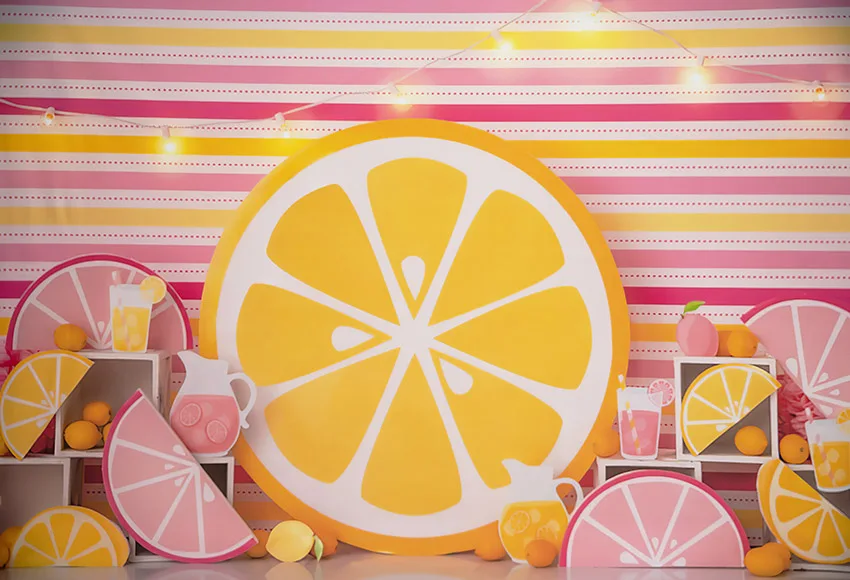 Mehofond Photography Background Lemon Animal Flower Stars Balloons Boy Girl 1st Birthday Cake Smash Decora Backdrop Photo Studio