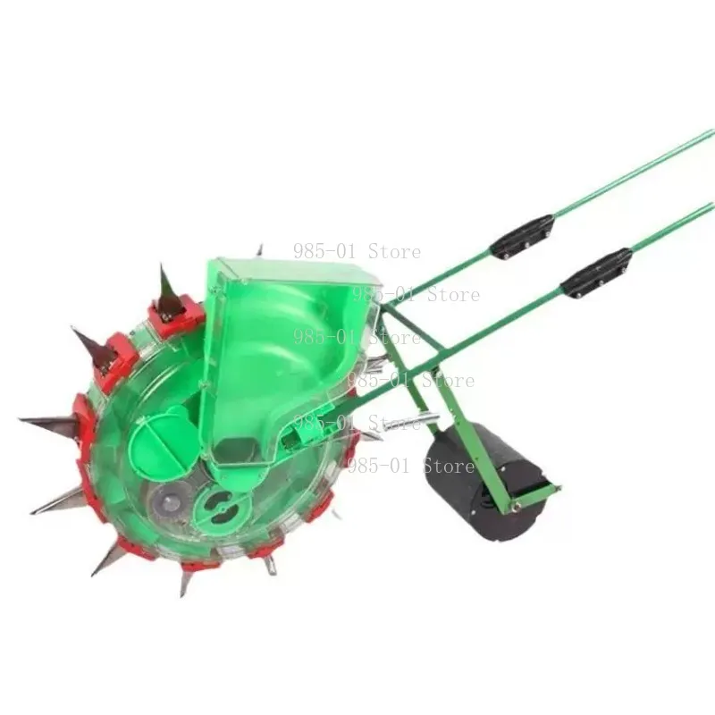 Roller Type Garden Planter, Hand Push Seeder for Beans Corn Row Planting Easy Adjustment
