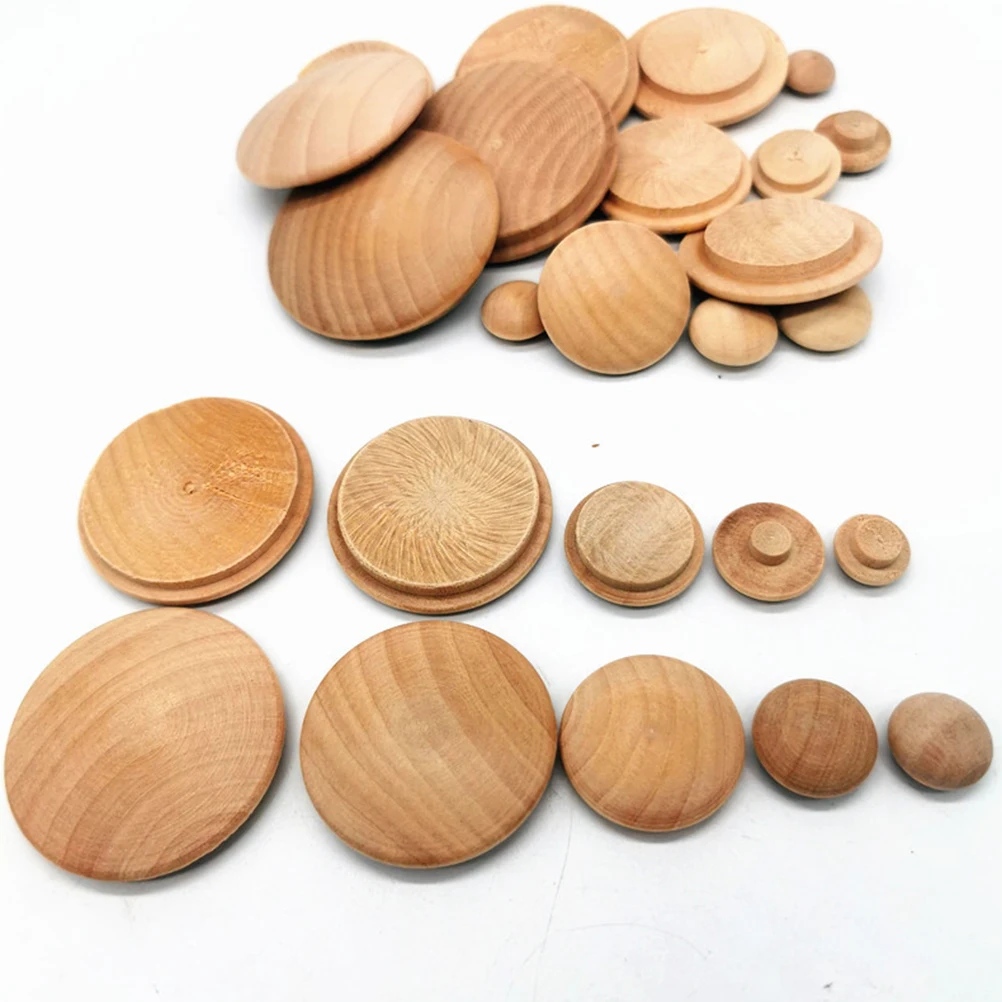 

100 Pcs Staircase Hole Covers Decorative Wooden Plugs for Furniture Holes Cabinet Screws 20x15 Reusable