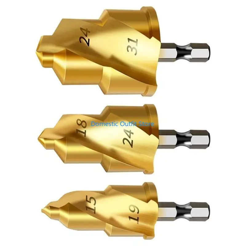 

Water Pipe Expansion Drill Bits 6.35mm Hexagonal Shank Step Drill Bit Punching 68TC