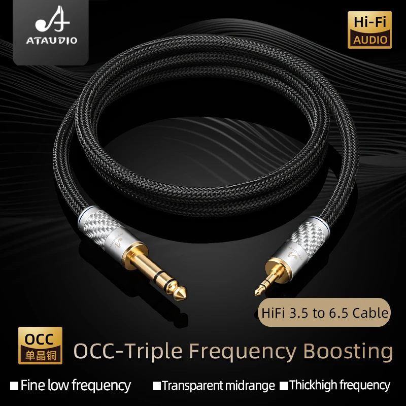 ハイエンドocc-hifi-35mm-to-65mm-auxケーブル-金メッキステレオ35ジャック-to-ステレオ65-trsジャック-電話-アンプ用オーディオケーブル