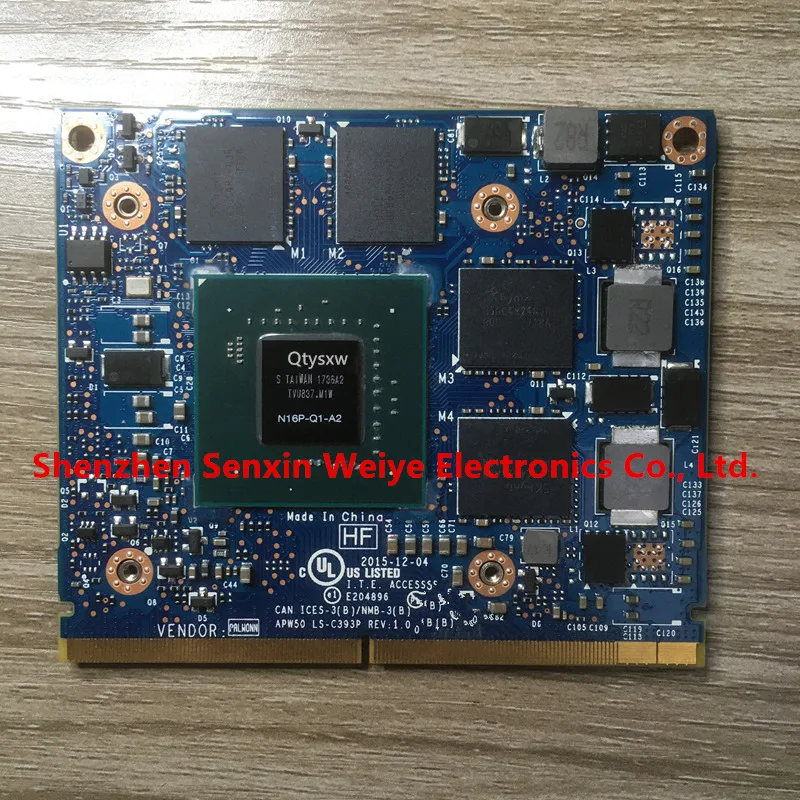 

1pcs 100% brand new For Dell M4800 M7510 M7520 HP ZBook15 17 G3 M1000M 2GB Video VGA Graphic Card N16P-Q1-A2