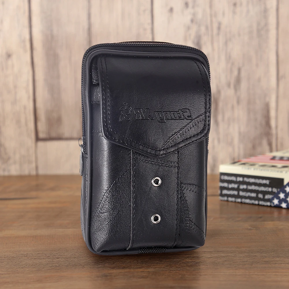 PU Leather Waist Packs Men Travel Casual Fanny Pouch Bum Bag Phone Belt Pocket
