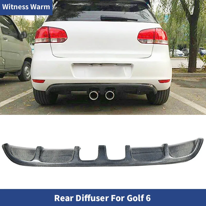 for Golf 6 R20 Style Carbon Fiber/ Frp Rear Bumper Lip Diffuser Middle Out for Volkswagen Golf6 Standard Bumper 2009-2013