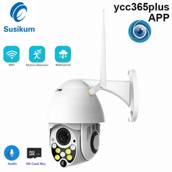 YCC365 Plus WIFI Camera Wireless Outdoor IP Security Protection Two Way Audio 1080P PTZ Tilt Speed Dome Surveillance CCTV Camera