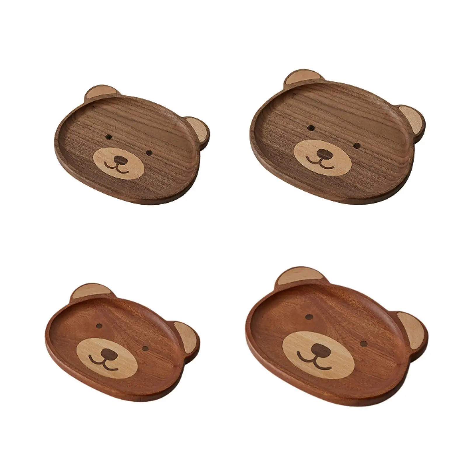 Wooden Bear Shaped Serving Tray Decoration Lightweight Serving Plate for Celebrations Party Favor Dining Table Hotel Cafe