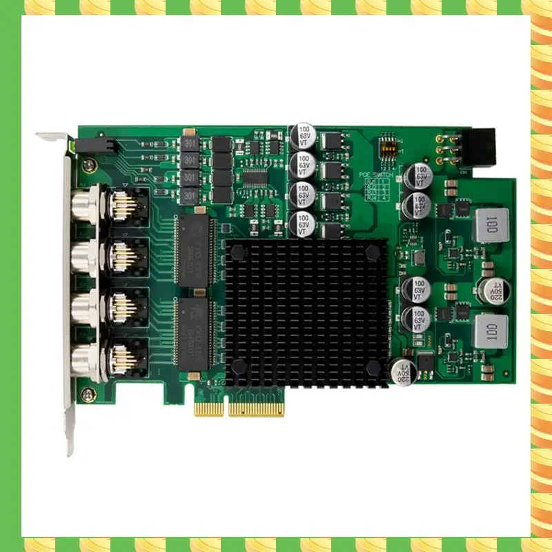 

AB53 PCI-E X4 Gigabit 4-Port Poe Server Network Card Server I350AM4 Ethernet Vision Network Card 9.5K Lan Adapter