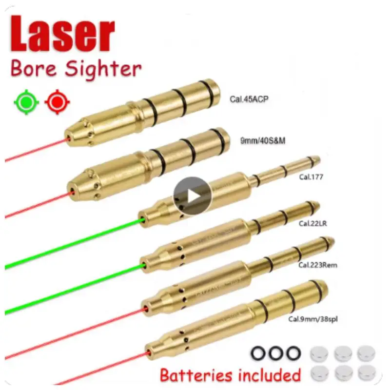 Laser Bore Sight .177/22LR/.223Rem/9mm/.38spl Cal Red Laser Boresighter End Barrel for Revolvers Pistols Rifle Air Guns