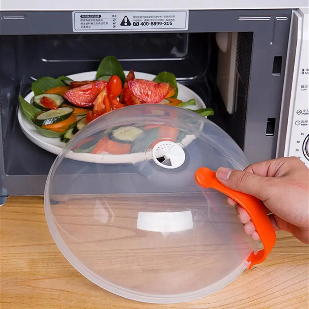 1Pcs Professional Microwave Splash Cover Oven Oil Cover with Steam Vent Magnetic Splash Cover Food Splash Cover