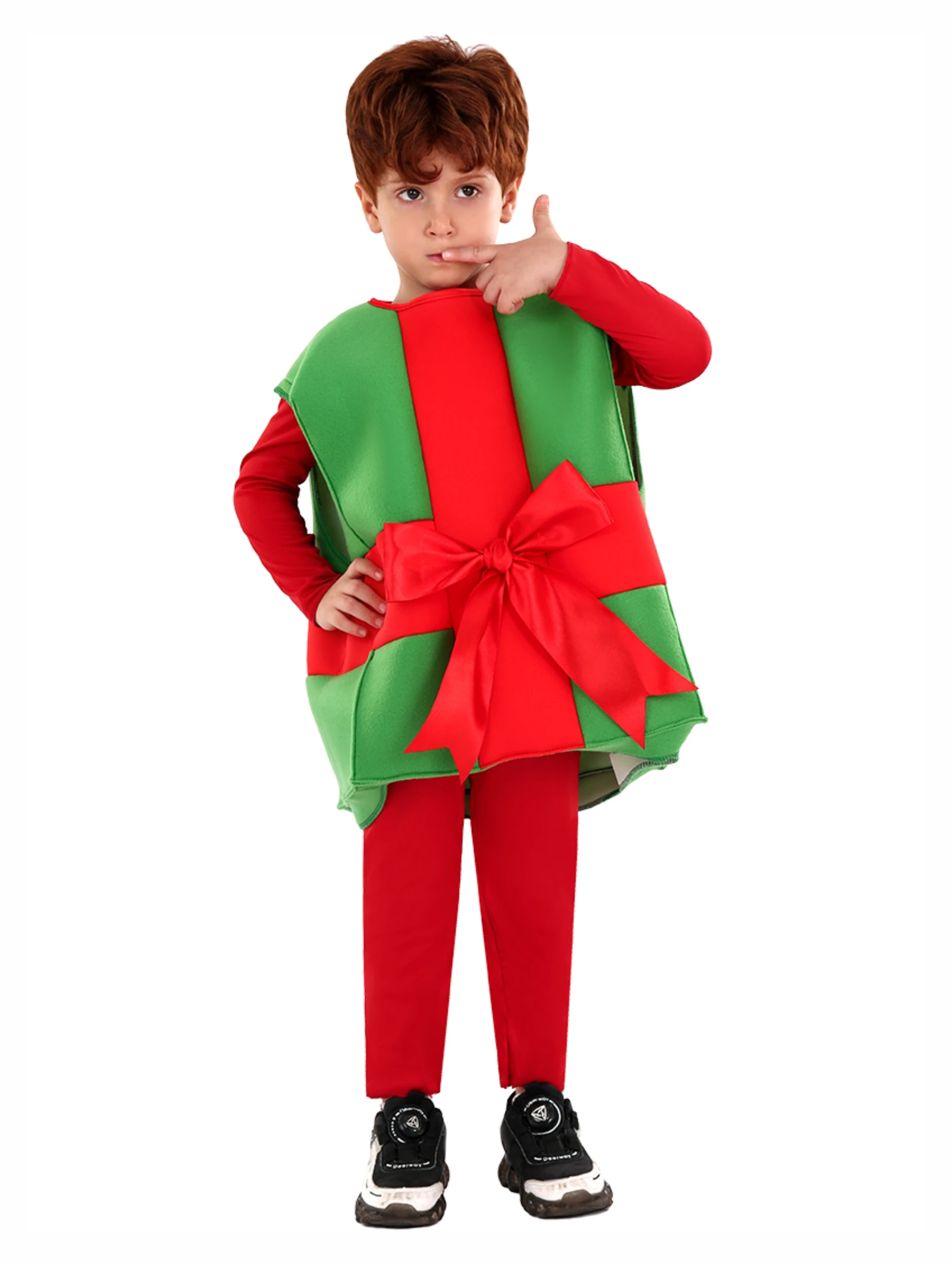 2024 Girls Christmas Dresses cosplay Christmas Party Red Green Box Father Christmas Princess Costume 2-10Y Clothing