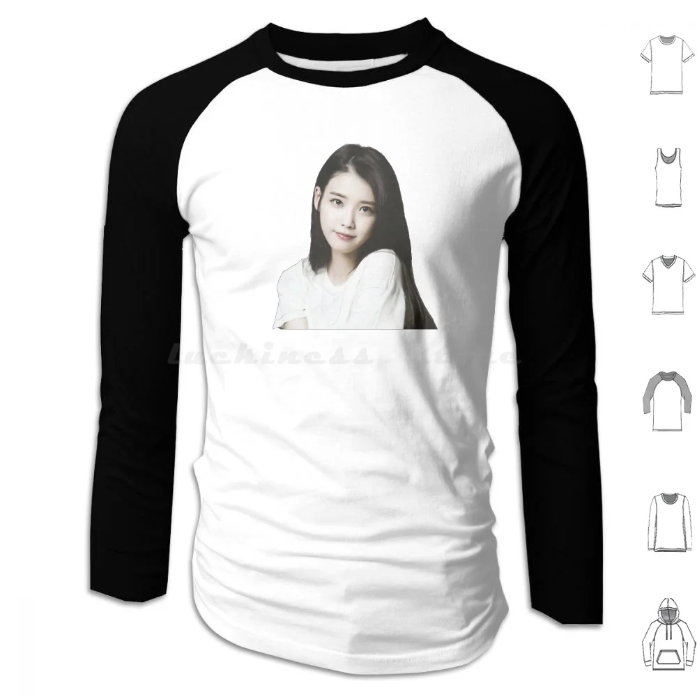 Iu Sudadera con capucha de algodón de manga larga Iu June Kpop G Dragon Kwon Jiyong Blueming Bbibbi Estimado nombre a través de la noche You And I Palette
