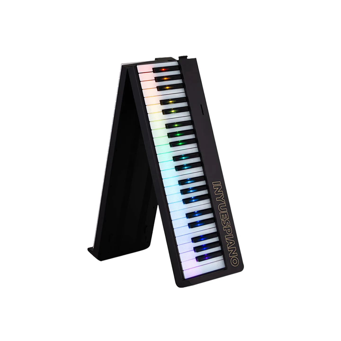 Portable Folding Piano 88 Keys, LED Rainbow Lights, AI Accompaniment, Beginner Electronic Keyboard, LED Lighted Keys