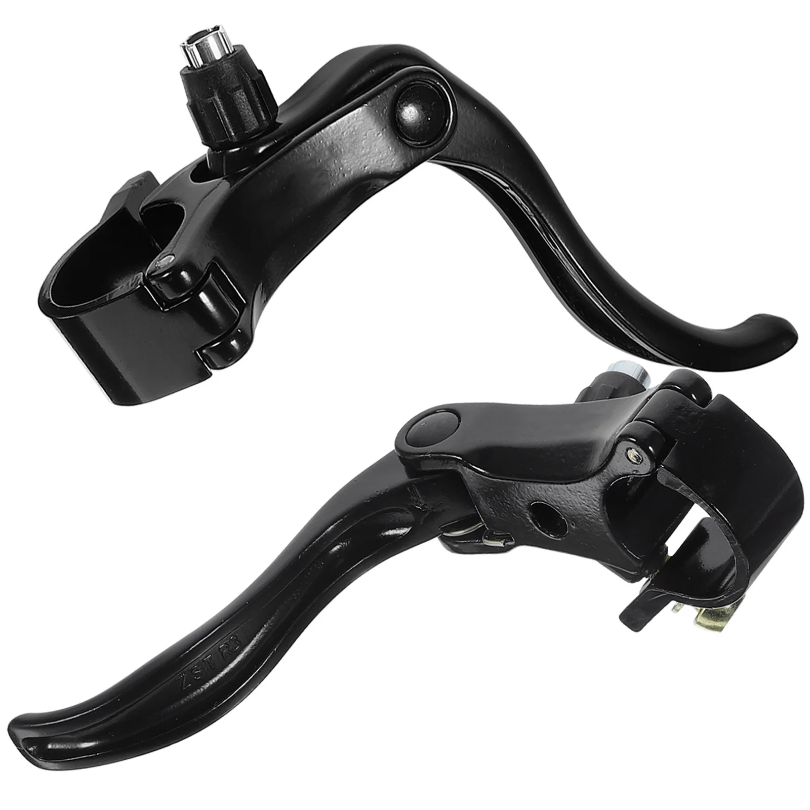 زوج واحد من رافعة فرامل الدراجة، مقبض فرامل تروس ثابت، أسود خفيف الوزن، متين، سبائك الألومنيوم، سهل التركيب، مناسب للثابت