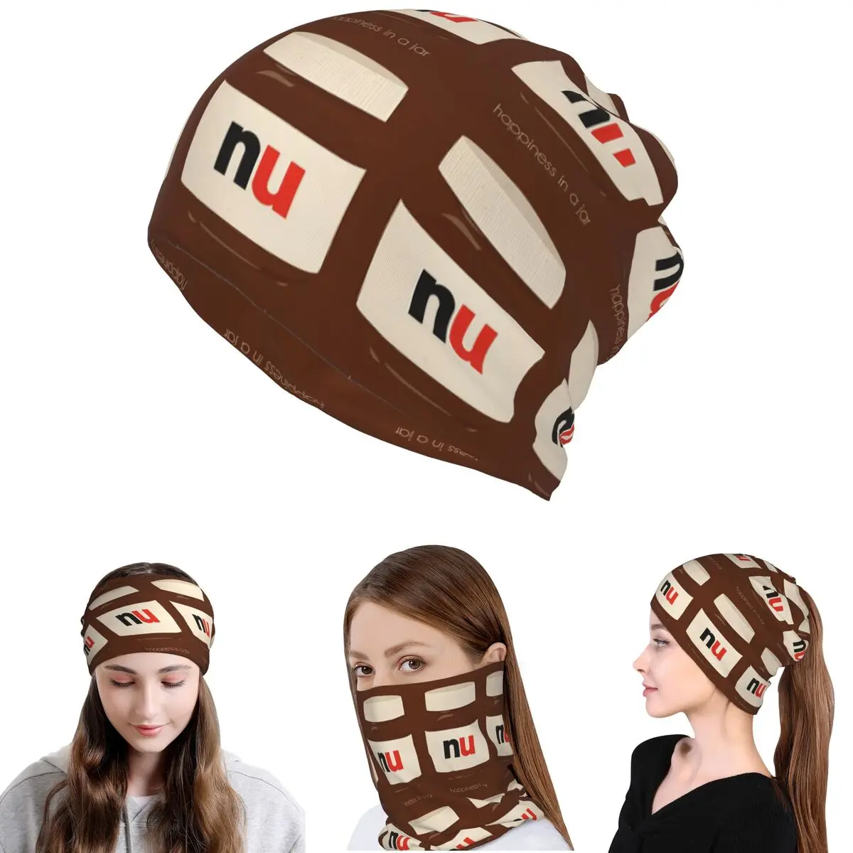 

Nutella Cutie Bandana Neck Cover Face Scarf Warm Face Mask Beanies Hat for Men Women Adult Washable
