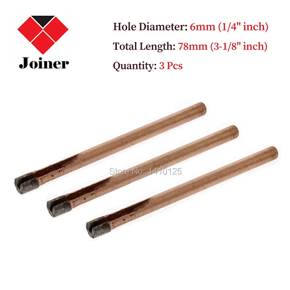 

3Pcs Diameter 6mm 1/4" inch Sintered Diamond Hole Saw Cutter Core Drill Bit Masonry Drilling for Marble Stone Granite Tile Rock