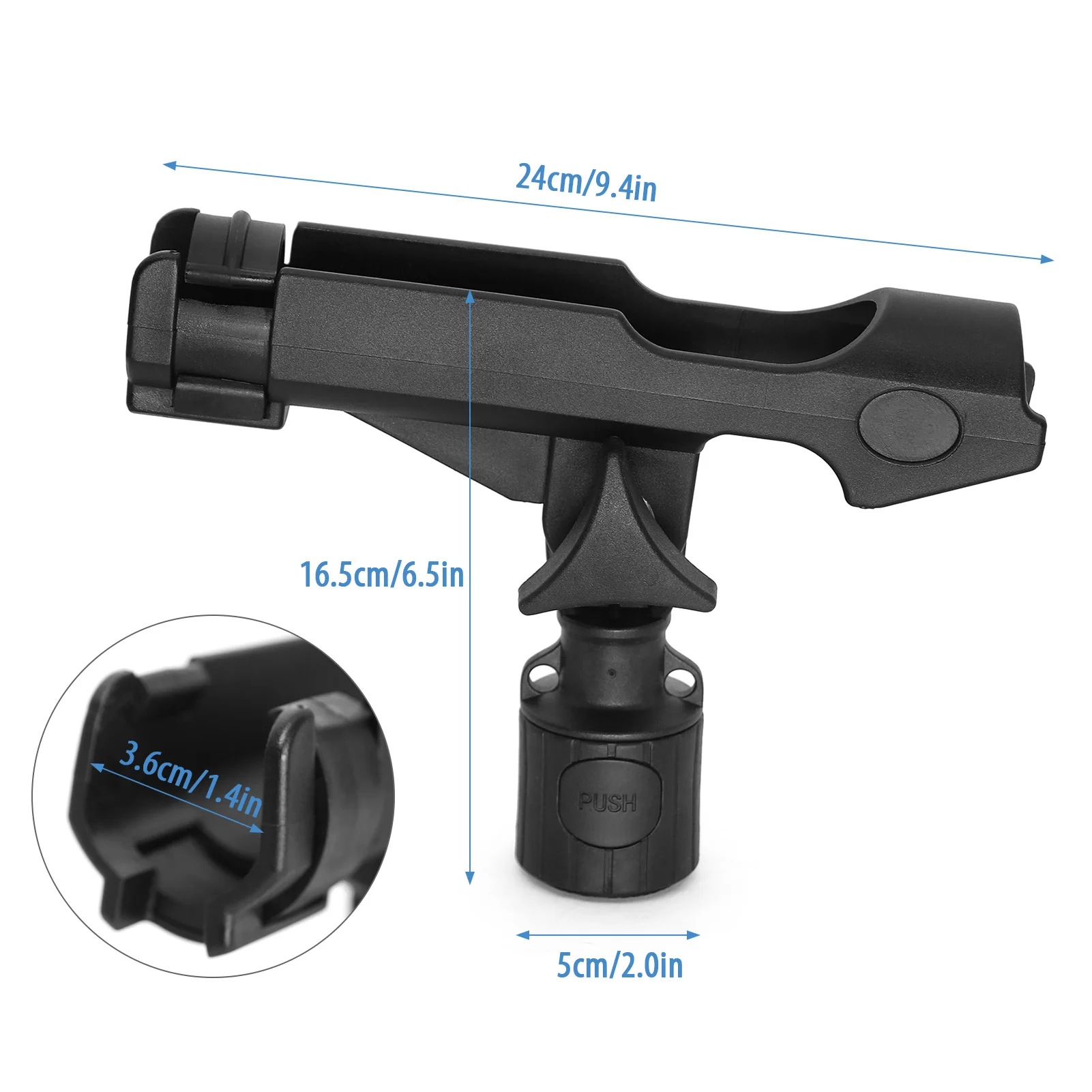 Fishing Rod Holder Adjustable Fishing Pole Holder with Plastic Kayak Rail Kayak Mount Track