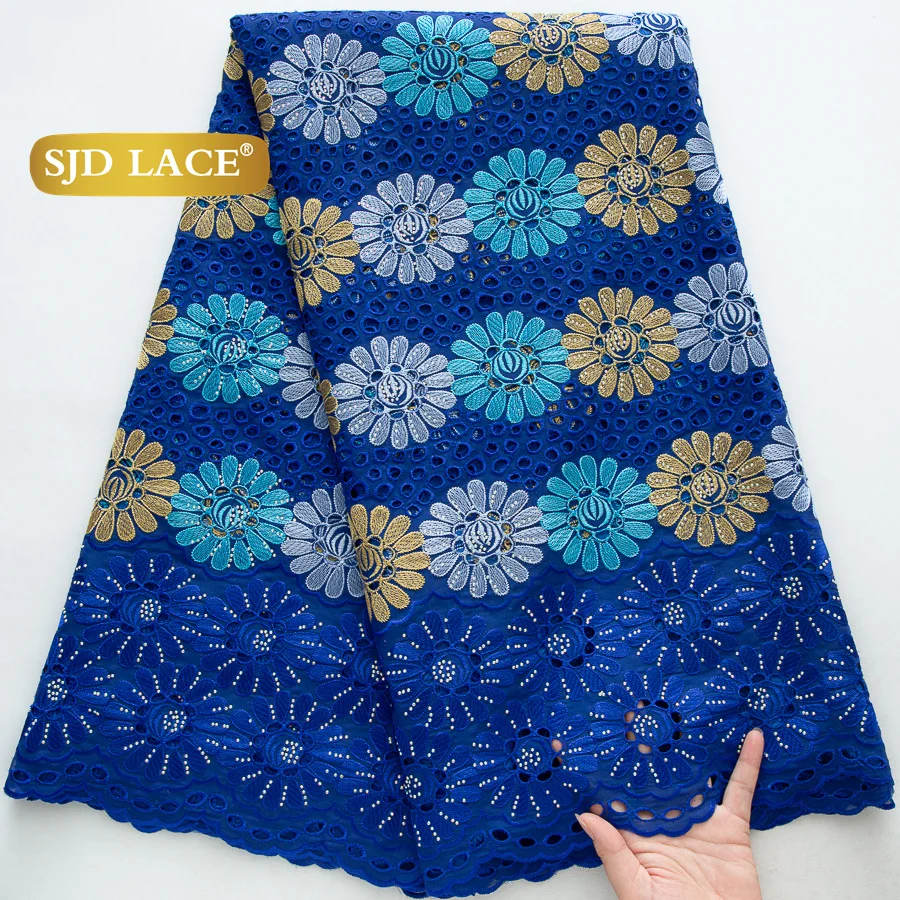 

SJD LACE African Cotton Lace Fabrics Swiss Voile Lace 2025 High Quality Nigerian Lace for Sewing Women Wedding Party 4486