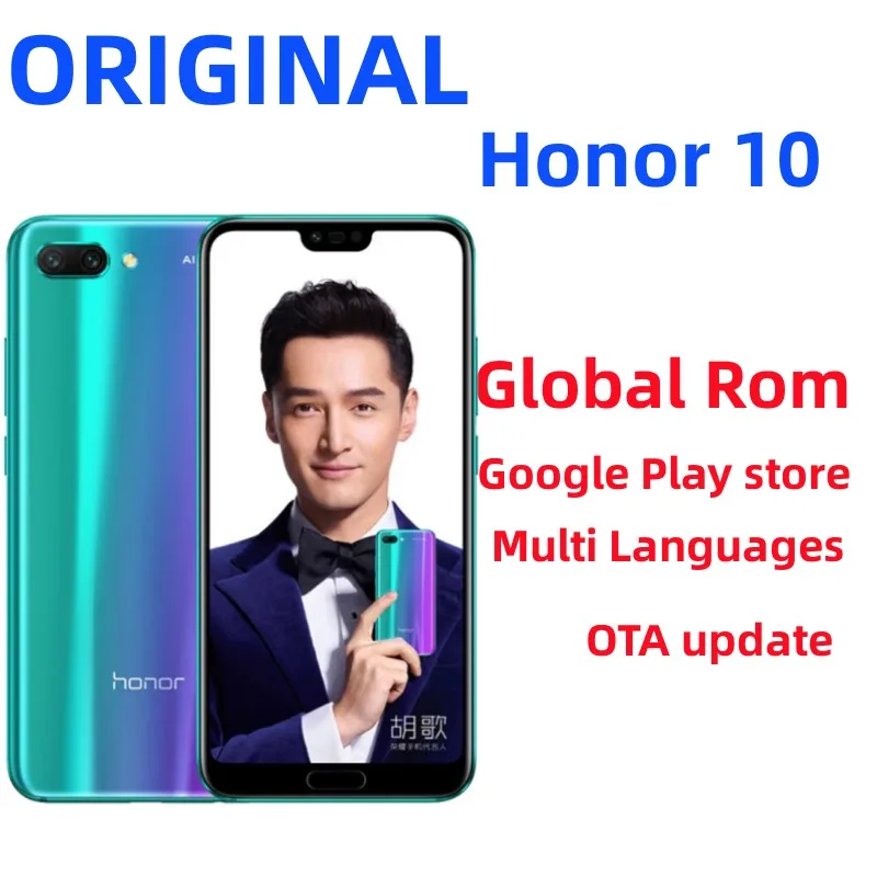 Global Version New Original Honor 10 Smart Phone Android COL-L29 4G LTE 8.1 Kirin 970 5.84