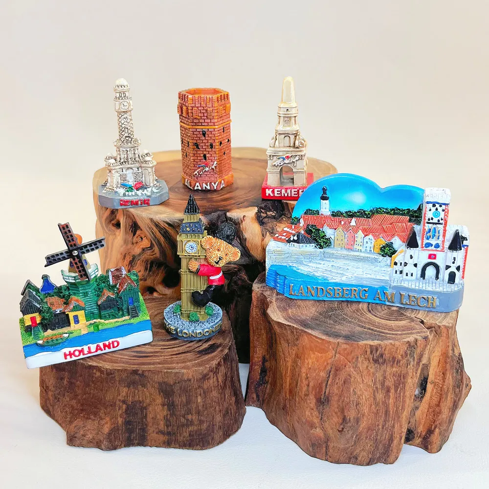 3D Resin Tabletop Figurine, Europe Turkey City Landmark Souvenir Ornament Hand Painted Travel Decor