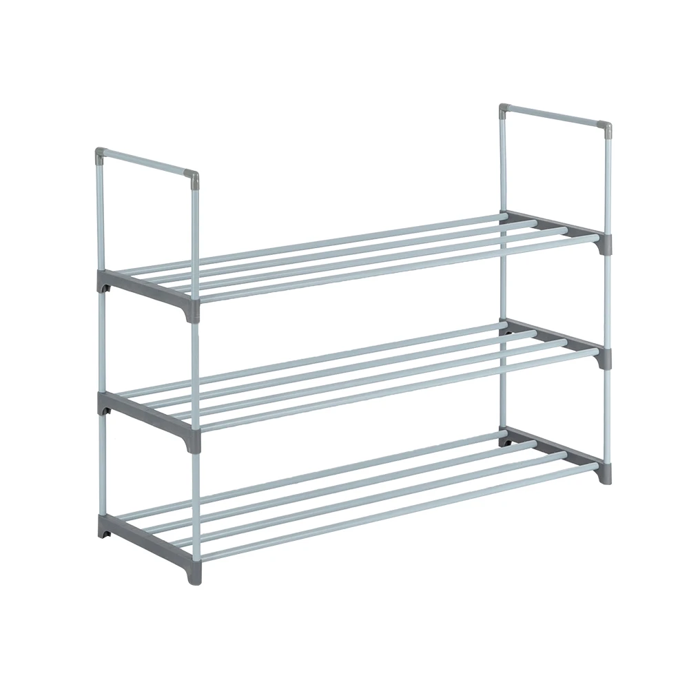 3 Tiers Shoe Rack Shoe Tower Shelf Storage Organizer For Bedroom, Entryway, Hallway, and Closet Gray Color