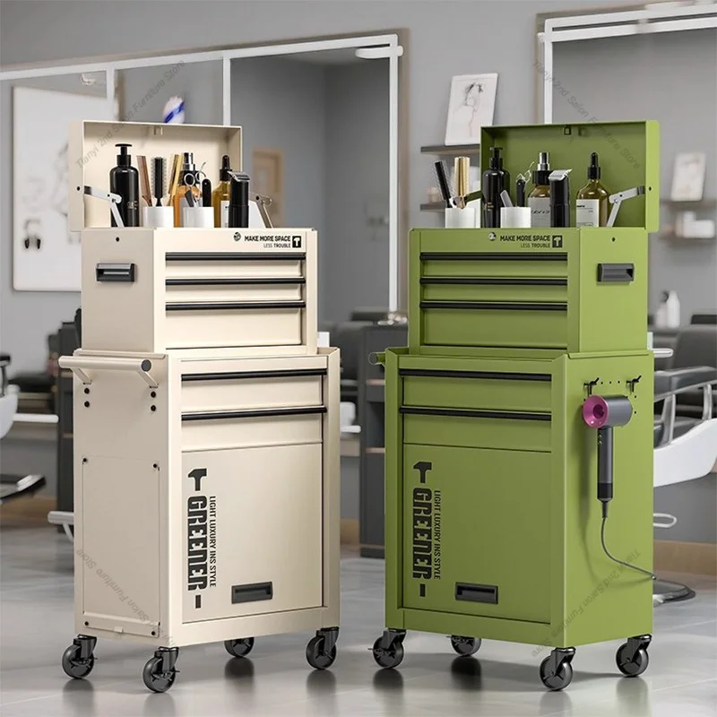Nordic Simple Hair Salon Trolley Modern High-end Barbershop Storage Tool Cabinet Creativity Salon Furniture Kosmetik Wagen FYST