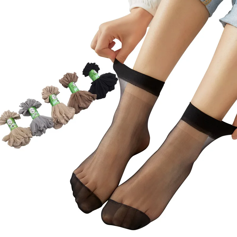 Short Stockings for Women in Spring and Summer Ultra-thin Transparent Flesh Colored Socks Skin Friendly  Anti Snagging Stockings