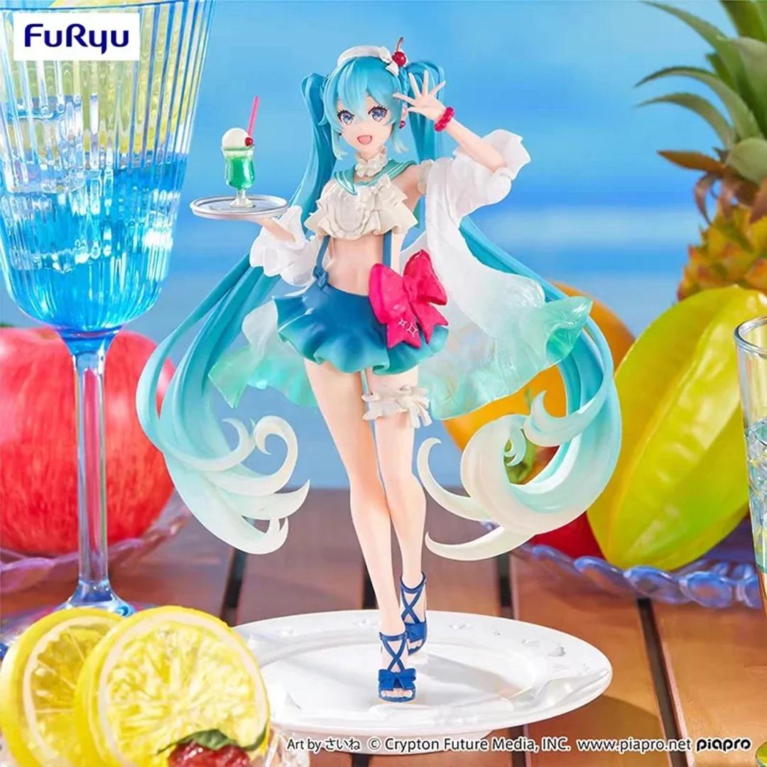Nuova Statuetta Anime Hatsune Miku da 18CM, Serie Sweet Sweets Melon Soda Float, Figura in Piedi, Giocattolo Carino da Collezione, Action Figure in PVC