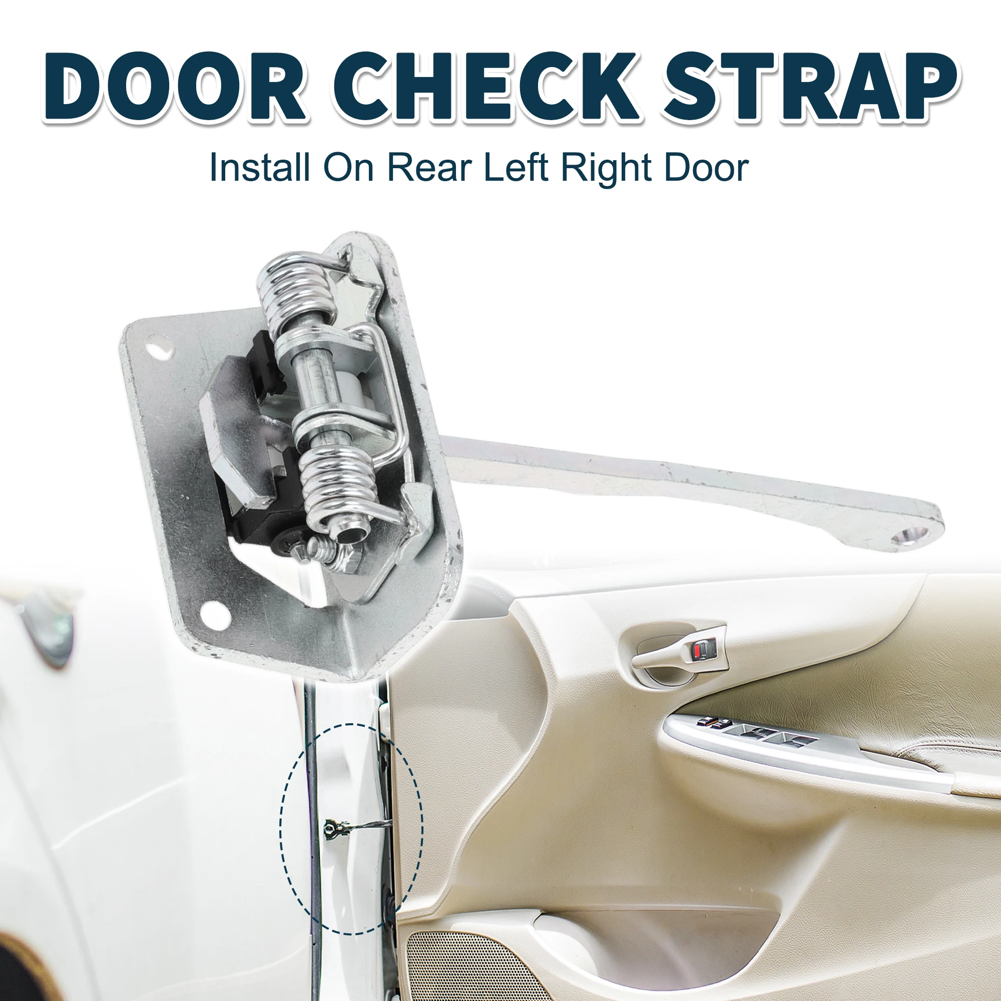 

UXCELL Door Check Strap Stopper Limiter for Audi A2 8Z 2002-2008 No.8Z0839249 Rear Left Right Door Checker Arm Assembly