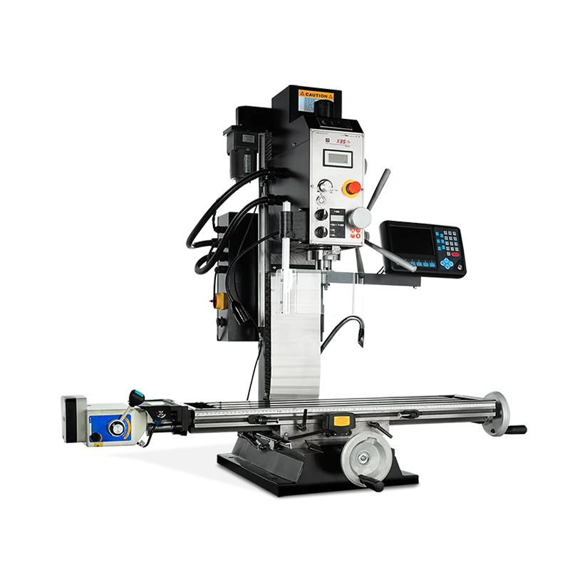 เครื่องกลึงและกัดแบบคอมโบความเร็วสูง X35 พร้อมโต๊ะทำงานและจอแสดงผล 3 แกน