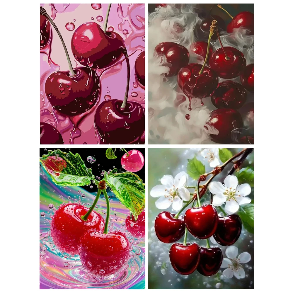 Photo Mosaic Print - 5D DIY Diamantmalerei Kirschfrucht Mosaik Küche