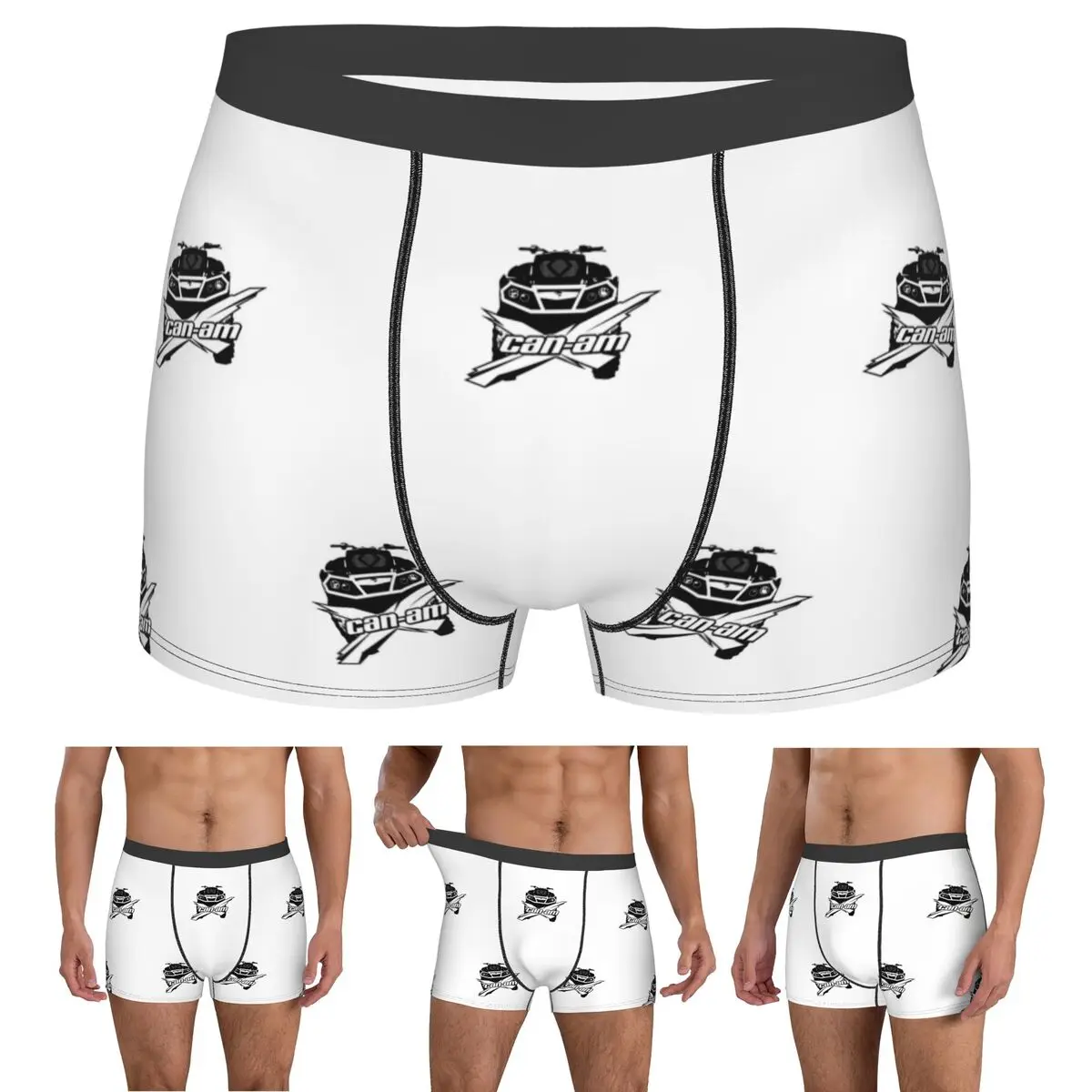 Boxer Underpants Shorts Can-Am BRP Motorcycle Panties Men's Ventilate Underwear for Homme Man Boyfriend Gifts