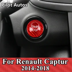 For Renault Captur Car Engine Start Stop Button Cover Genuine Carbon Fiber Sticker 2014 2015 2016 2018 2018