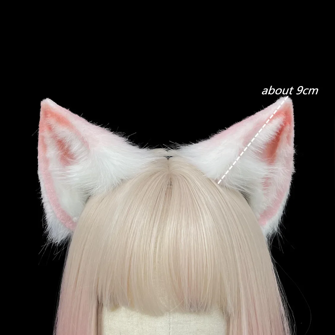 

New Lovely Halloween Cosplay Prop Pink Fox Ears Hairhoop Headwear Headband Headdress Simulation Ears