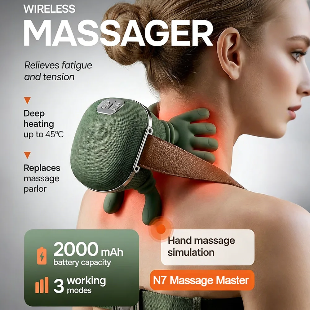 

N7 Master Hand Shoulder and Neck Massager Cervical Spine Massager Trapezius Neck Massager Hot Compress Electric Cervical