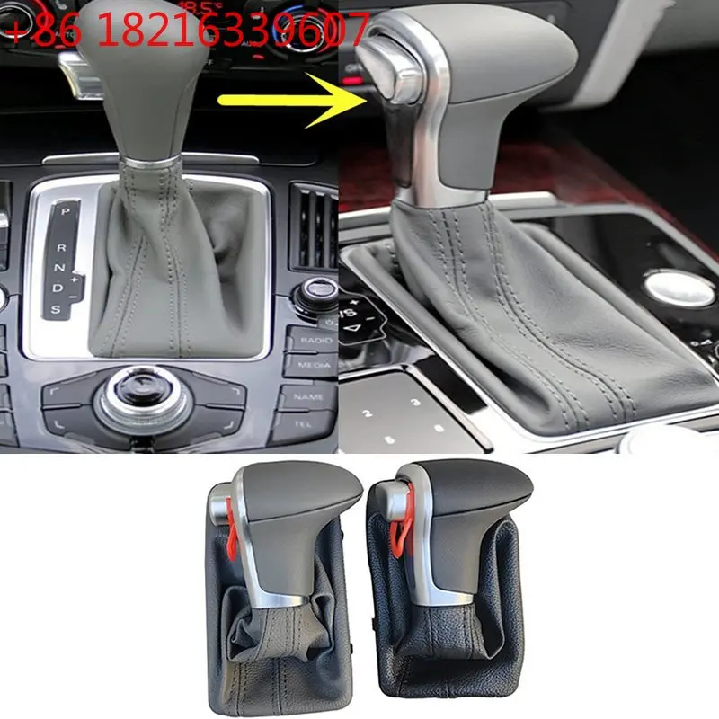 TAO car Leather Chrome GEAR Shift Knob shift knobs For  A6 A7 A3 A4 A5 A6 c6 Q7 Q5 2009 2010 2011 2012 2014 4G1 713 139 R