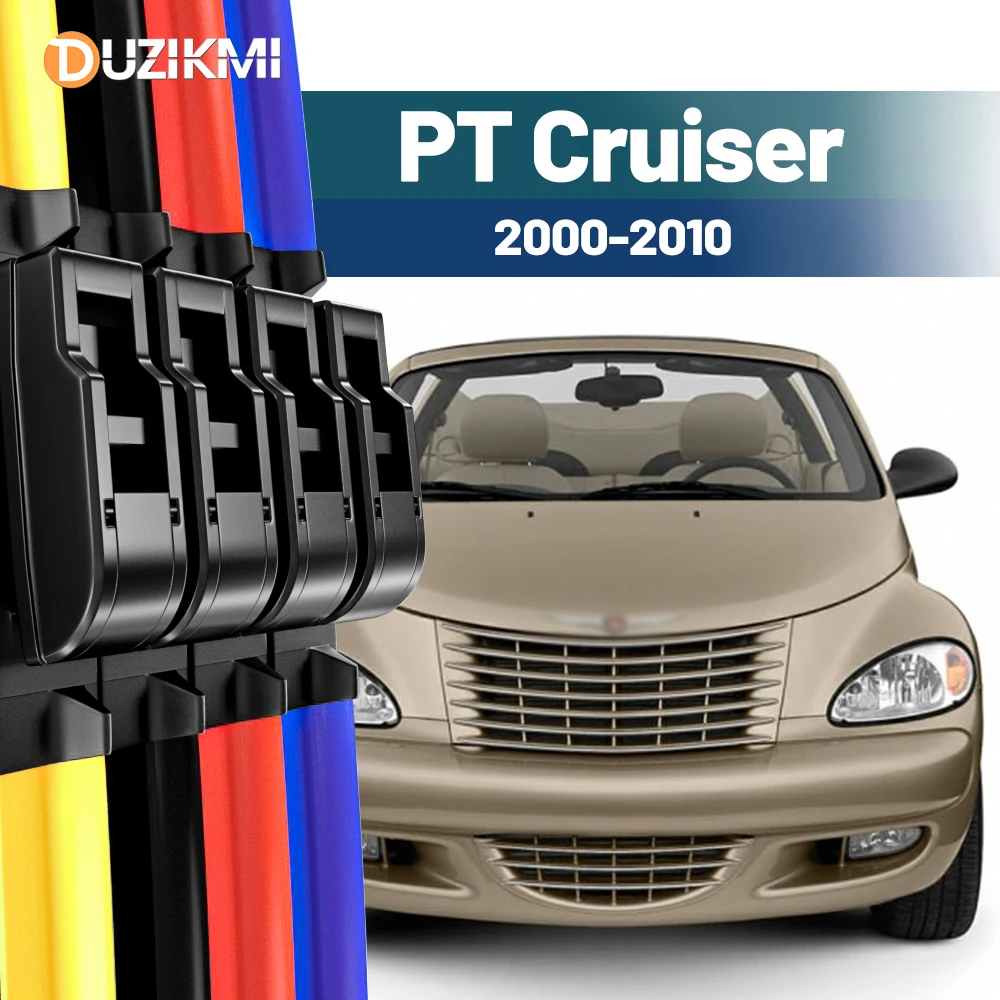 لكرايسلر PT كروزر 2000-2010 2002 2003 2004 2005 2006 2007 2008 2009 2 قطعة الزجاج الأمامي ممسحة الزجاج الأمامي شفرات أحمر أزرق