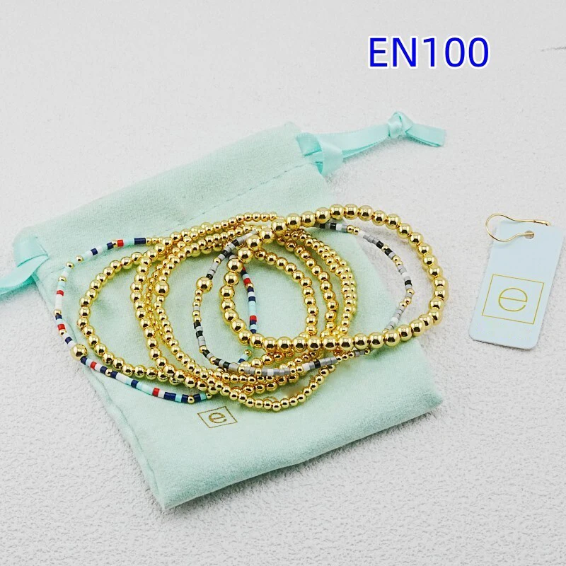 

VKVVA Fashion Jewelry Colorful Glass Tube and Gold-plated Beaded Bracelet Set for 7pcs Women,Unique Gift