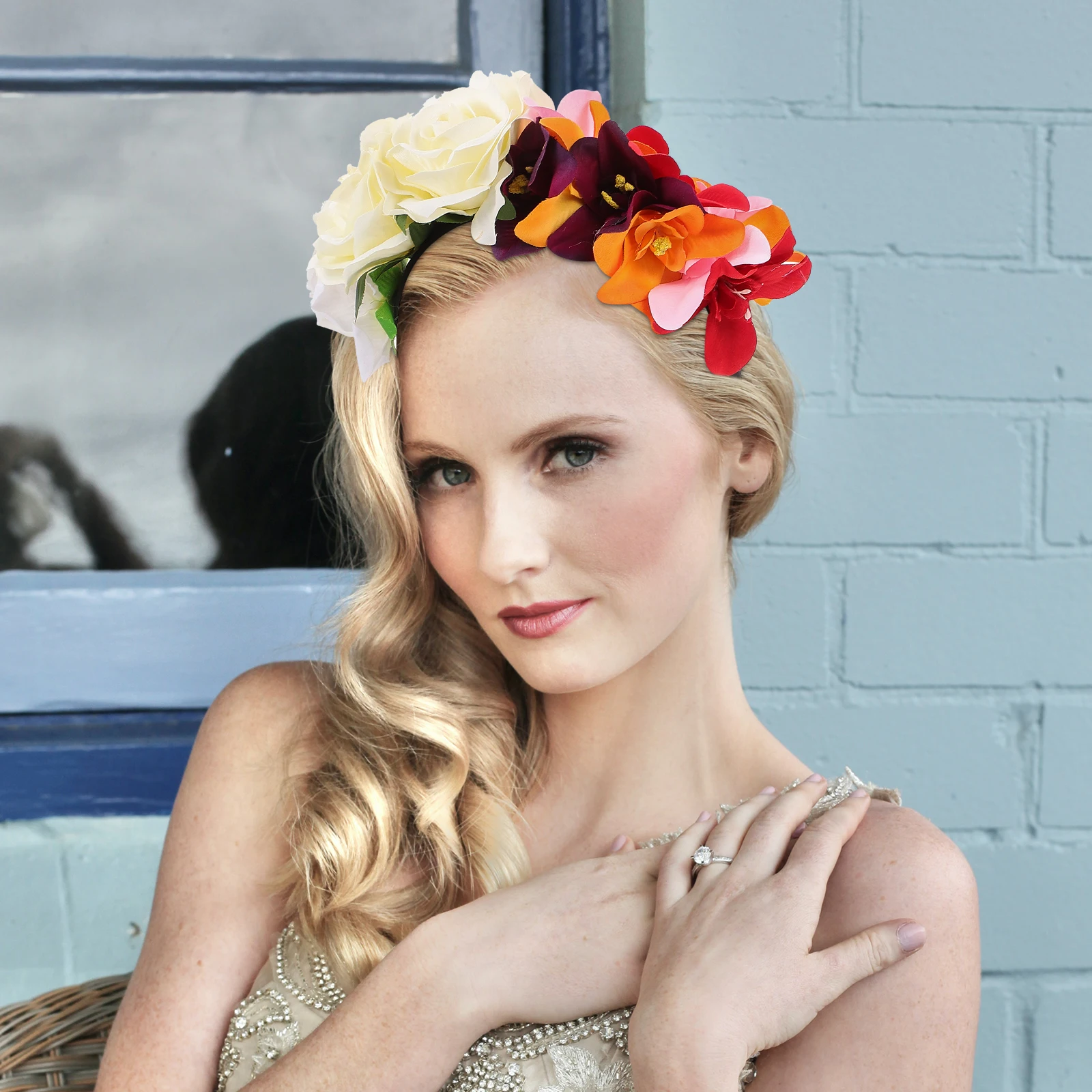 

Floral Headband Halloween Cosplay Hair Garland Costume Decorative Headdress Elegant Lightweight Comfortable Festival Wedding