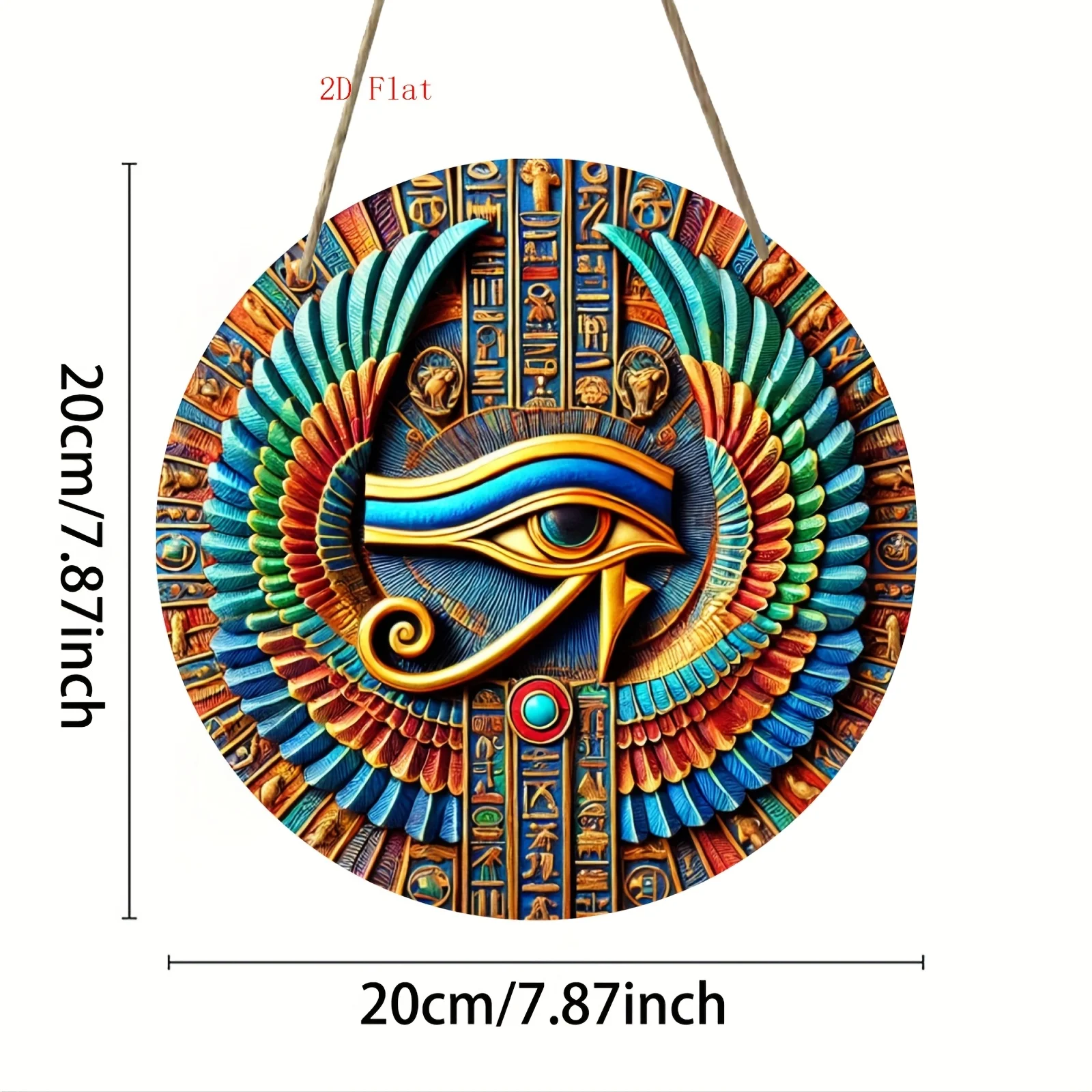 2D Flat, 2D Printed Horus Eye Wooden Sign, Suitable for Doors, Walls, Homes, Rooms, Farmhouses, Streets, Shops, Garages, Bars, G