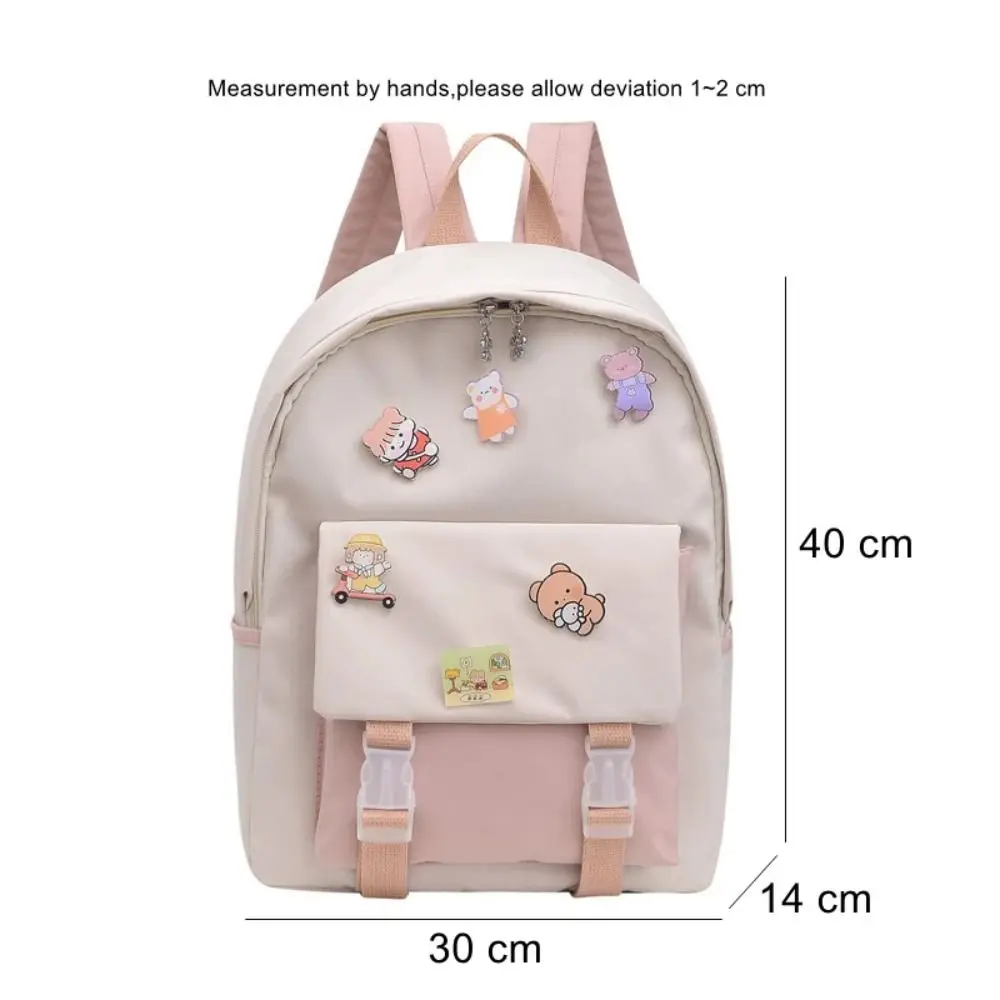 Large Capacity Large Capacity Backpack Korean Style Multi Pockets Casual Shoulder Bag Handbag Cartoon Korean Style School Bag
