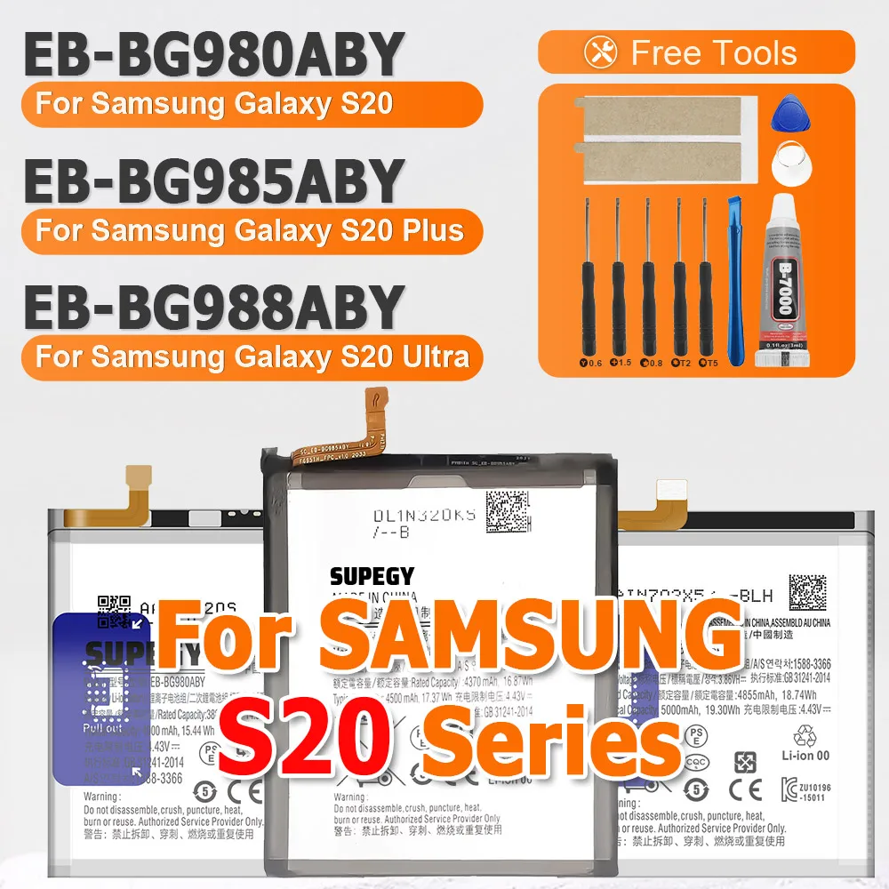 New EB-BG980ABY  EB-BG985ABY EB-BG988ABY Battery For samsung S20 /S20 Plus / S20 Ultra（5G) Batteries+Tools