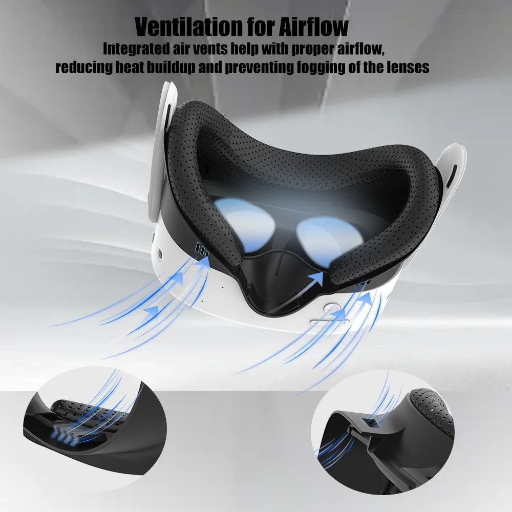 Juego de fundas faciales para auriculares Meta quest3s VR, almohadilla de esponja de espuma, soporte de cojín protector para Quest 3S, reemplazo integrado de ampliación
