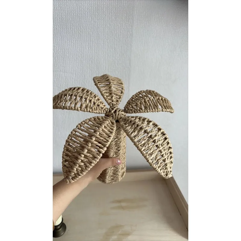 Grass woven flowers, creative home decor, coconut tree landscaping, photography props, handmade weaving, high-end Instagram styl