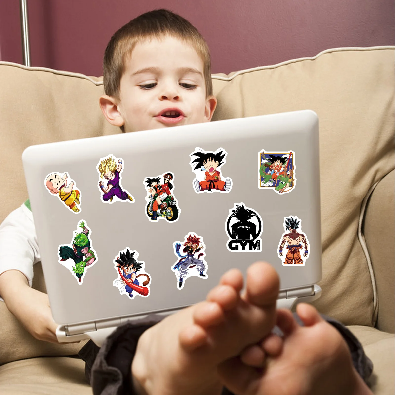 50 قطعة اليابان أنيمي لعبة دراغون بول ملصقات الاطفال الشارات DIY بها بنفسك محمول الهاتف زجاجة ماء كول الكرتون سون جوكو لعبة ملصق كلاسيكي