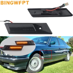 2PCS/LOT Flashing Sequential Dynamic Turn Signal Side Marker Lamp For BMW E30 E32 E34 E36 Led Light 1990-1996 M3 M5 3 5 7 Series