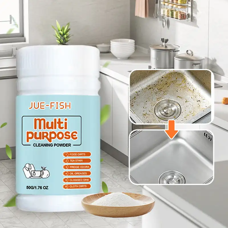 Multipurpose Cleaning Powder for Kitchen Bathroom Household Tools Easily Dissolve Remove Grime Wide Range of Applications